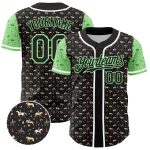 Custom Name and Number Black Green-White 3D Pattern Rodeo Cowboy Baseball Jersey - Personalized Team Apparel Personalized