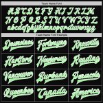 Custom Name & Number Varsity Letterman Jacket Black Pea Green-White Full-Snap Bomber Design Personalized Black Pea Green-White
