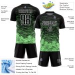 Personalized Black Green White Line Soccer Jersey - Sublimation Uniform Personalized Black Pea Green-White Line Sublimation