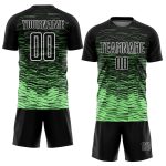 Personalized Black Green White Line Soccer Jersey - Sublimation Uniform Personalized Black Pea Green-White Line Sublimation