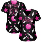 Personalized Black Pink 3D Jersey for Bowling and Baseball Personalized Black Pink 3D Bowling Baseball Jersey