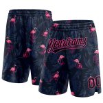 Personalized 3D Flamingo Basketball Shorts Black Pink for Kids and Adults Personalized Black Pink 3D Flamingo Basketball