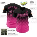 Personalized 3D Gradient Black Pink Baseball Jersey in Square Shapes Personalized Black Pink 3D Gradient Square Shapes Baseball
