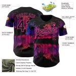 Personalized Black Pink 3D Baseball Jersey with Hawaii Palm Trees Design Personalized Black Pink 3D Hawaii Palm Trees Baseball
