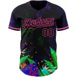 Personalized 3D Holi Festival Color Powder Baseball Jersey - Black Pink Design Personalized Black Pink 3D Holi Festival Color