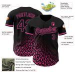 Personalized 3D Leopard Print Baseball Jersey in Black Pink for Fashion Lovers Personalized Black Pink 3D Leopard Print Fade