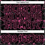 Custom Name and Number Personalized Black Pink 3D Pattern T-Shirt Abstract Network Design Performance Tee Personalized Black