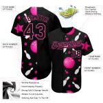 Personalized Black Pink 3D Pattern Bowling Jersey - Authentic Baseball Shirt Personalized Black Pink 3D Pattern Design Bowling