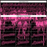 Custom Name and Number 3D Dripping Splatter Art T-Shirt - Personalized Black Pink Team Performance Shirt Personalized Black