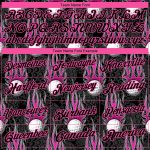 Custom Firely Golf Polo Shirt with Personalized Name & Number - Black Pink 3D Pattern Design Performance Golf Shirt Personalized