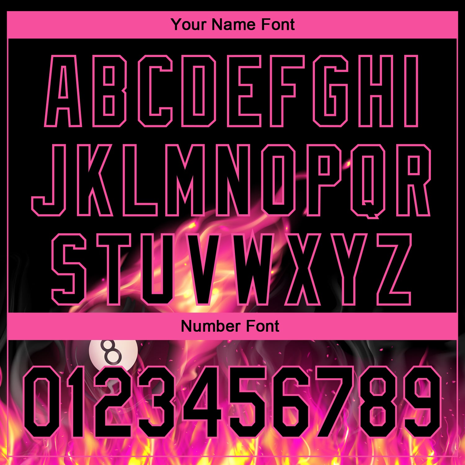 Personalized Black Pink 3D Pattern Design Flame Billiards 8 Ball Performance Polo Shirt Team Custom Name and Number Custom Name Number Pink Black 3D Flame Design Billiards 8 Ball Performance Polo Shirt Personalized Black Pink 3D Pattern - Image 4