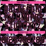 Custom Name and Number T-Shirt - Personalized Black Pink 3D Flowers and Crane Design Performance Tee Personalized Black Pink