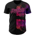 Personalized Black Pink 3D Hawaii Palm Trees Baseball Jersey for Authentic Style Personalized Black Pink 3D Pattern Design