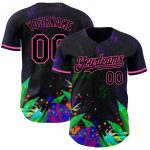 Custom Name and Number Baseball Jersey - Personalized Black Pink 3D Pattern Holi Festival Color Powder Design Personalized