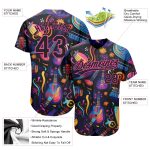 Personalized Music Festival Baseball Jersey with 3D Pattern, Black Pink Design, Custom Name and Number for Authentic Team Gear