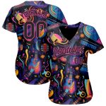 Personalized Music Festival Baseball Jersey with 3D Pattern, Black Pink Design, Custom Name and Number for Authentic Team Gear