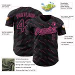 Personalized Black Pink 3D Slant Lines Baseball Jersey with Custom Name and Number Personalized Black Pink 3D Pattern Design