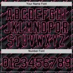 Personalized Black Pink 3D Slant Lines Baseball Jersey with Custom Name and Number Personalized Black Pink 3D Pattern Design