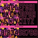 Personalized Tropical Flower and Hawaii Palm Leaves 3D Pattern Black Pink Baseball Jersey Personalized Black Pink 3D Pattern