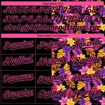 Personalized Tropical Flower and Hawaii Palm Leaves 3D Pattern Black Pink Baseball Jersey Personalized Black Pink 3D Pattern
