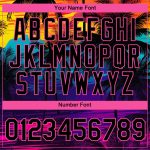 Custom Name and Number Tropical Hawaii Palms 3D Pattern T-Shirt for Team - Personalized Black Pink Performance Tee Personalized