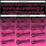 Custom Name and Number Personalized Unisex Softball Jersey Black Pink 3D Pattern Gradient Square Shapes, Two-Button Design