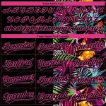 Custom Name Number Softball Jersey Unisex Hawaii Tropical Palm Leaves Black Pink 3D Pattern Two-Button Design Personalized