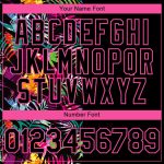 Custom Name Number Softball Jersey Unisex Hawaii Tropical Palm Leaves Black Pink 3D Pattern Two-Button Design Personalized