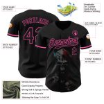 3D Skull Fashion Baseball Jersey Black Pink Personalized Custom Design Personalized Black Pink 3D Skull Fashion Baseball
