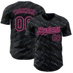Personalized Black Pink 3D Baseball Jersey with Slant Lines Design Personalized Black Pink 3D Slant Lines Baseball Jersey