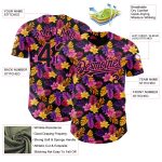 Personalized Black Pink Tropical Flower Hawaii Palm Leaves Baseball Jersey Personalized Black Pink 3D Tropical Flower And