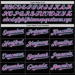 Personalized Gradient Style Black Pink-Aqua Twinkle Star Baseball Jersey Custom Name & Number - Authentic Team Design Personalized