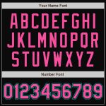 Personalized Black Two-Tone Varsity Letterman Bomber Jacket Pink Aqua Full-Snap Personalized Black Pink-Aqua Bomber Full-Snap