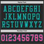 Custom Black Pink-Aqua Authentic Football Jersey with Personalized Name & Number - Team Apparel Personalized Black Pink-Aqua