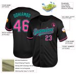 Custom Black Pink Aqua Mesh Baseball Jersey with Personalized Name and Number - Authentic Throwback Team Gear Personalized