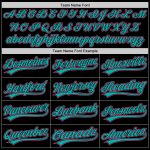 Custom Two-Button Softball Jersey for Team - Personalized Black and Aqua Unisex with Name and Number Personalized Black Pink-Aqua