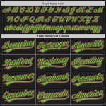 Personalized Black Pink-Aurora Green Custom Baseball Jersey with Name and Number - Authentic Team Apparel Personalized Black