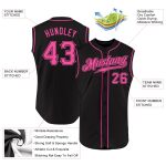Personalized Black Pink Baseball Jersey with Custom Name & Number - Authentic Sleeveless Team Gear Personalized Black Pink