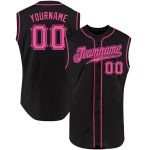 Personalized Black Pink Baseball Jersey with Custom Name & Number - Authentic Sleeveless Team Gear Personalized Black Pink