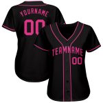 Personalized Black Pink Jersey for Baseball Fans - Custom Baseball Jersey Personalized Black Pink Baseball Jersey