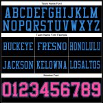 Custom Personalized Football Jersey - Black Pink Electric Blue Mesh with Name & Number Personalized Black Pink-Electric Blue