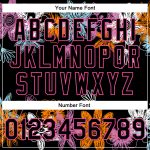 Custom Name and Number Black Pink Flowers 3D Pattern Varsity Letterman Bomber Jacket Personalized Black Pink Flowers 3D Pattern