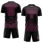 Personalized Black Pink Geometric Lines Soccer Jersey Uniform 2 - Custom Design for Team Sports Personalized Black Pink Geometric