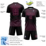 Personalized Geometric Lines Soccer Jersey - Black Pink Sublimation Uniform Personalized Black Pink Geometric Lines Sublimation