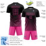 Personalized Black Pink Geometric Lines Soccer Jersey - Sublimation Uniform Personalized Black Pink Geometric Lines Sublimation