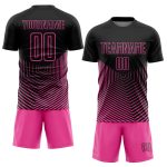 Personalized Black Pink Geometric Lines Soccer Jersey - Sublimation Uniform Personalized Black Pink Geometric Lines Sublimation