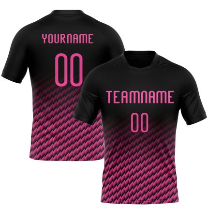 Personalized Geometric Shape Black Pink Volleyball Jersey Uniform Personalized Black Pink Geometric Shape Sublimation Volleyball