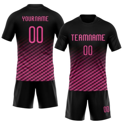 Personalized Geometric Shape Black Pink Volleyball Jersey Uniform Personalized Black Pink Geometric Shape Sublimation Volleyball