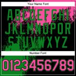 Custom Black Pink Grass Green 3D Abstract Brush Stroke Unisex Two-Button Softball Jersey Personalized Black Pink-Grass Green