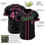 Personalized Baseball Jersey in Black and Pink with Grass Green Accents Personalized Black Pink-Grass Green Baseball Jersey